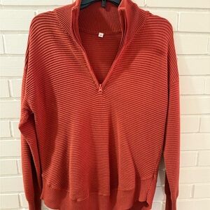 Rust Ribbed Women's Sweater